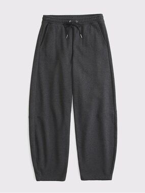 Abercrombie Dark Grey Mid Rise Barrel Sweatpant
